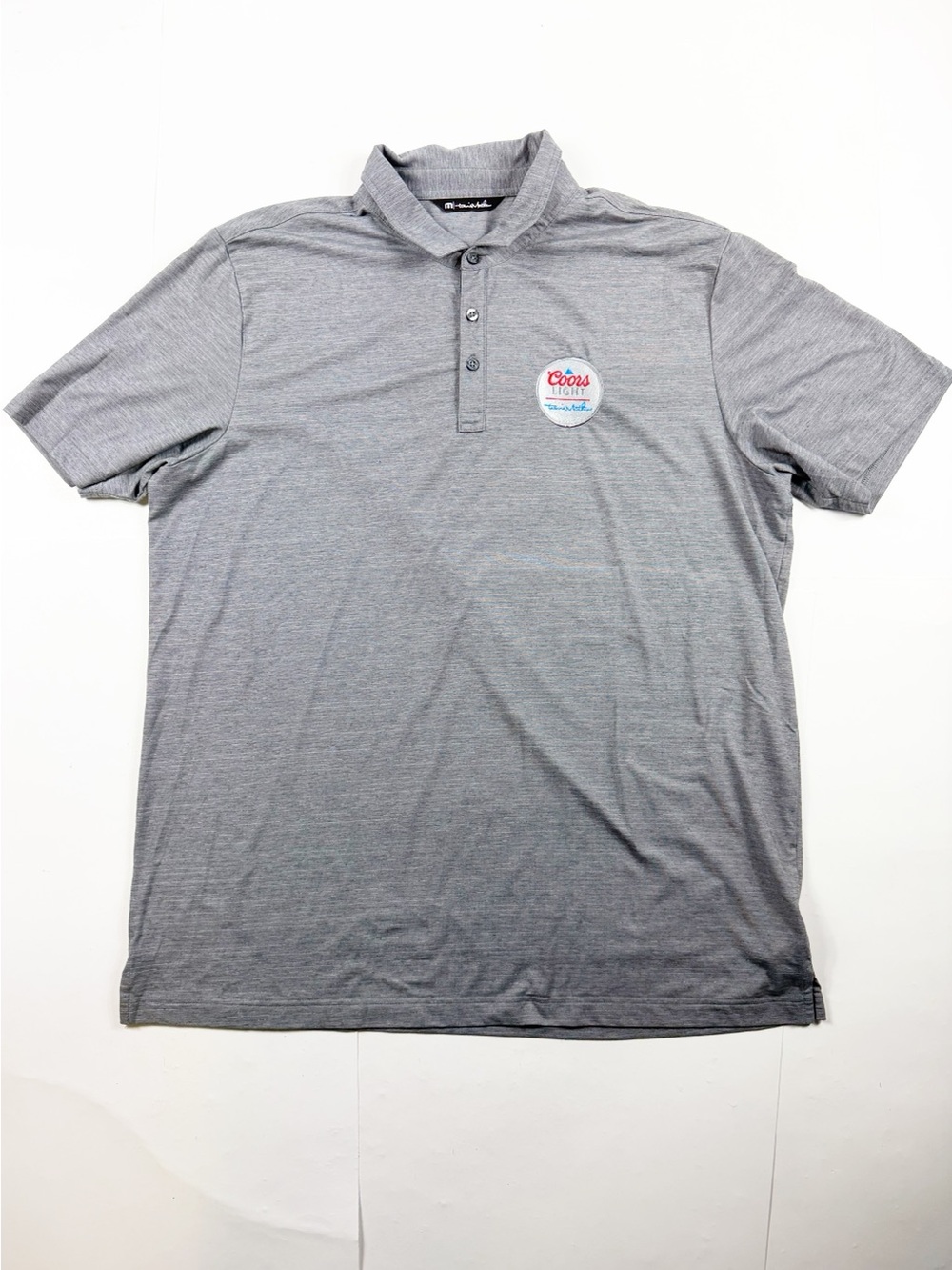 Travis Mathew Coors Light Heather Gray Polo with Chest Patch XXL